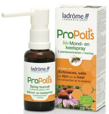 Propolis bio mond en keelspray - Ladrôme - Too good to go -  tht 06/23, na opening nog 9 maanden houdbaar