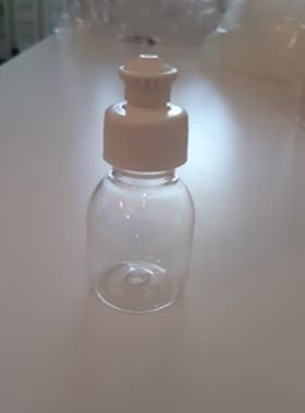 Plastiek fles helder met push pull dop