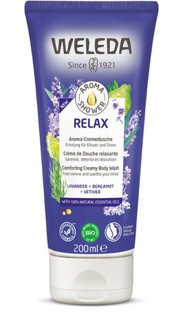 Aroma Shower Relax - Lavendel - Weleda (08/25). Na opening nog tenminste 9 maanden houdbaar