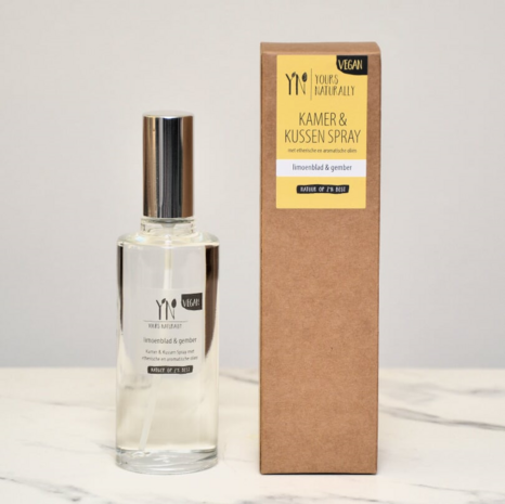 Yours Naturally: &#039;kamer- en linnenspray &quot;limoenblad en gember&quot; - 100 ml 