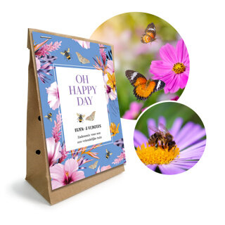 &#039;Oh Happy Day&#039; - Bijen en vlinders - Bloemzaden voor een eco vriendelijke tuin