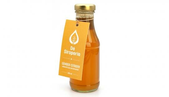 Gember citroen - ambachtelijke natuursiroop - De Siroperie - biologisch - 240 ml 