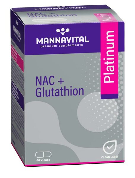 NAC + Glutathion - Mannavital - 60 veg. capsules