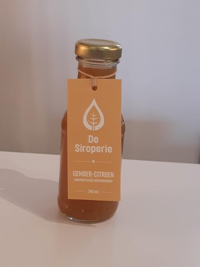 Gember citroen - ambachtelijke natuursiroop - De Siroperie - biologisch - 240 ml 