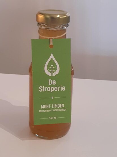 Munt limoen - ambachtelijke siroop - De Siroperie - biologisch - 240 ml 
